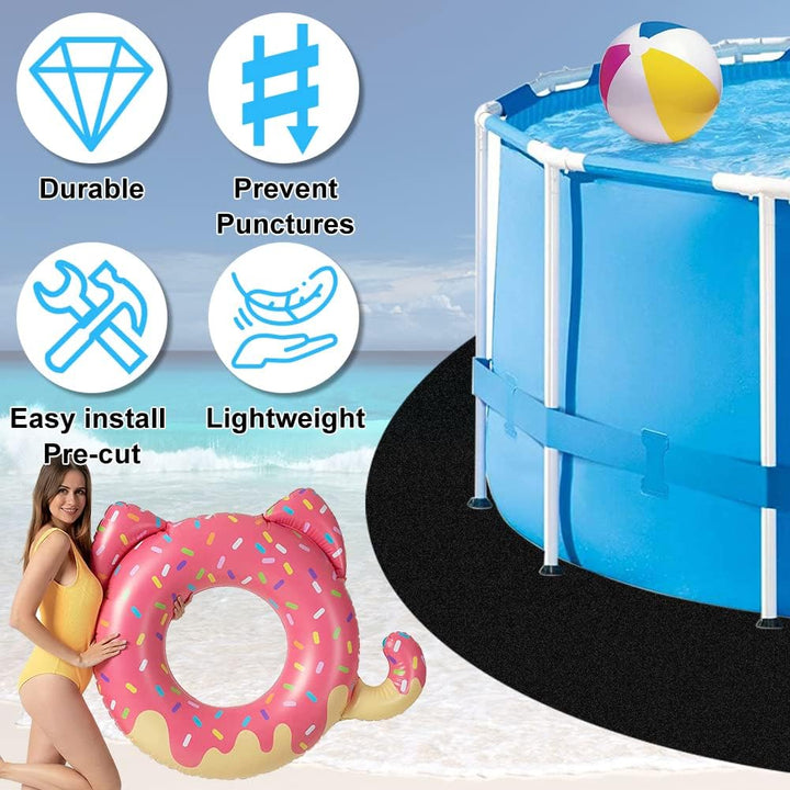 DriSubt 12 Fuss Runder Pool-Liner-Pad für oberirdische Pools, langlebig, um Durchbrüche zu verhinder