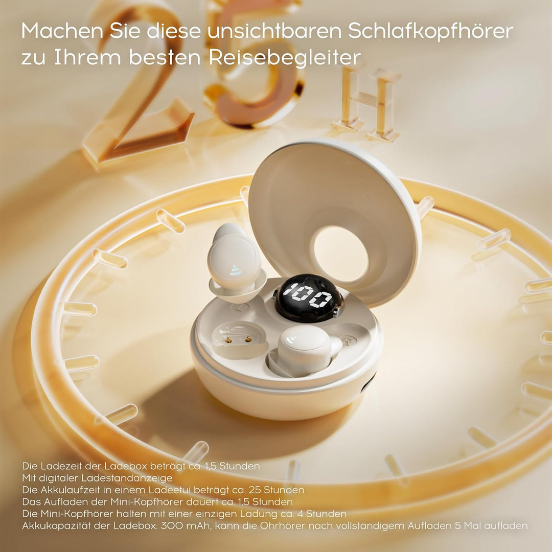Schlafkopfhörer, Mini Kopfhörer zum Schlafen Kabellose Bluetooth 5.3 Flüssiges Silikon kopfhörer sch