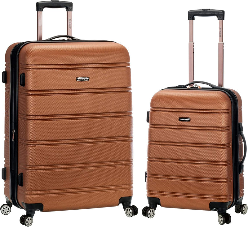 Rockland Melbourne Hardside Erweiterbares Spinner-Rad Gepäck, braun, 2-Piece Set (20/28), Melbourne