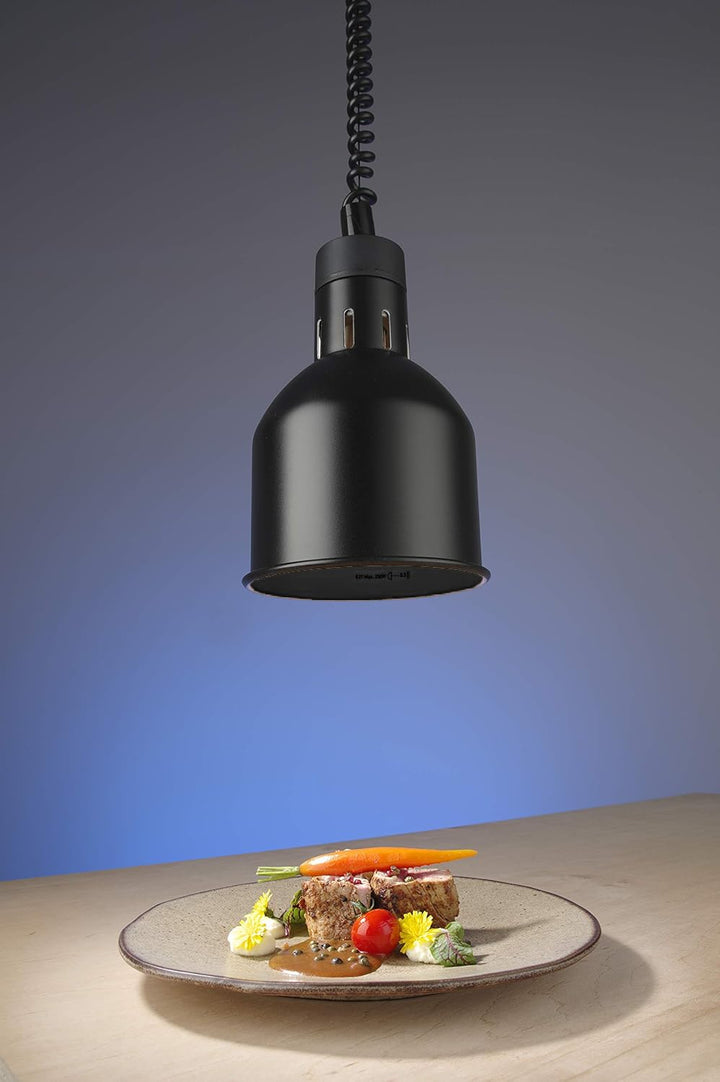 HENDI Wärmelampe, Inkl. Splitterfreie lampe, Höhenverstellbar, Zylinder, Warmhalten von Speisen, Spe