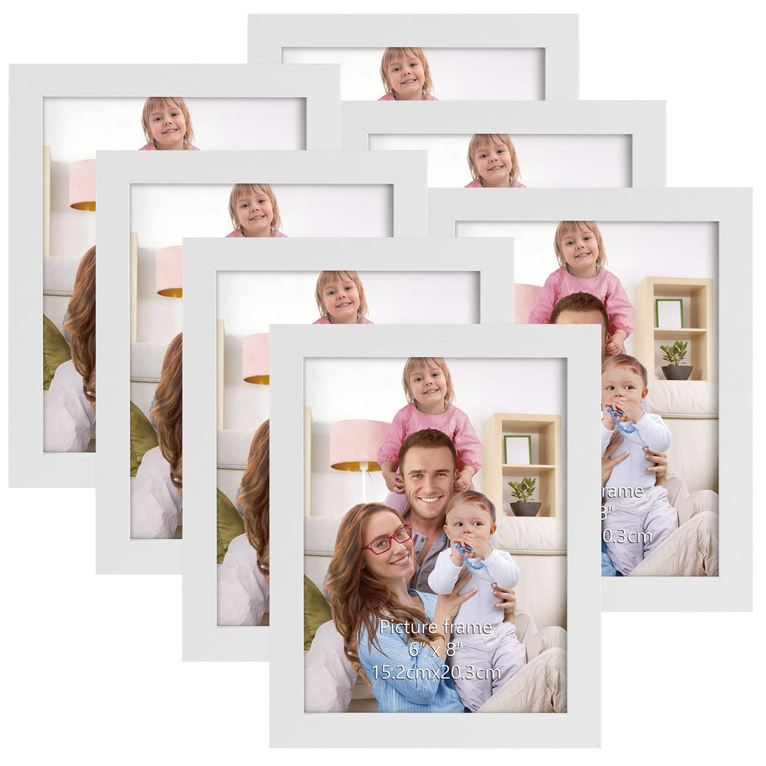 Giftgarden 7 Stück Bilderrahmen 15x20 Weiss, Fotorahmen Collage Set für 20x15 cm Fotos und Bilder, W
