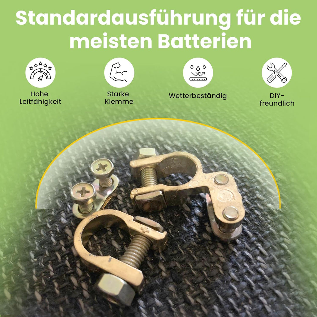 Offgridtec Batteriekabel mit Flachsicherungshalter, 30 A Sicherung und Batteriepolklemmen, 1,5 m, 8-