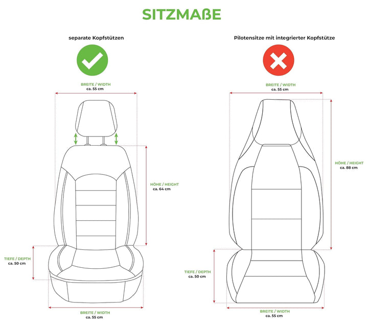 Schonbezüge Sitzbezüge für Seat Ateca Bj ab 2016 in Schwarz/Grau TF4