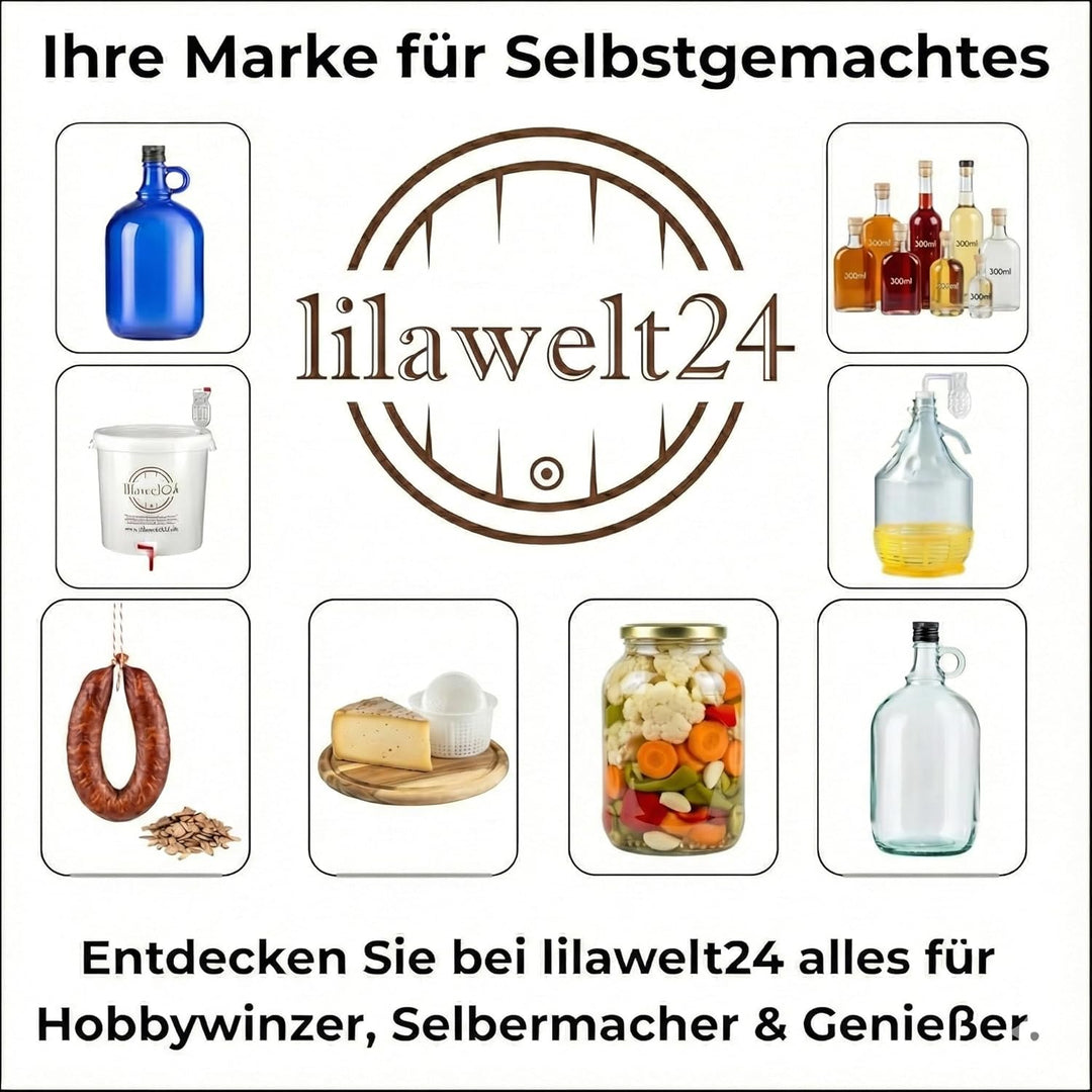 lilawelt24 STARTERSET GLASBALLON 15L WEINSET GÄRBALLON WEINBALLON Wein SELBERMACHEN WEINHERSTELLUNG