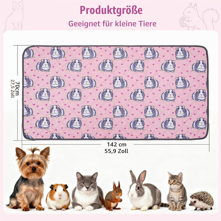 2 Stück PIPI Pads 142x70cm für Meerschweinchen, wasserdichte &amp; rutschfeste Unterlage mit 4 Lagen, su