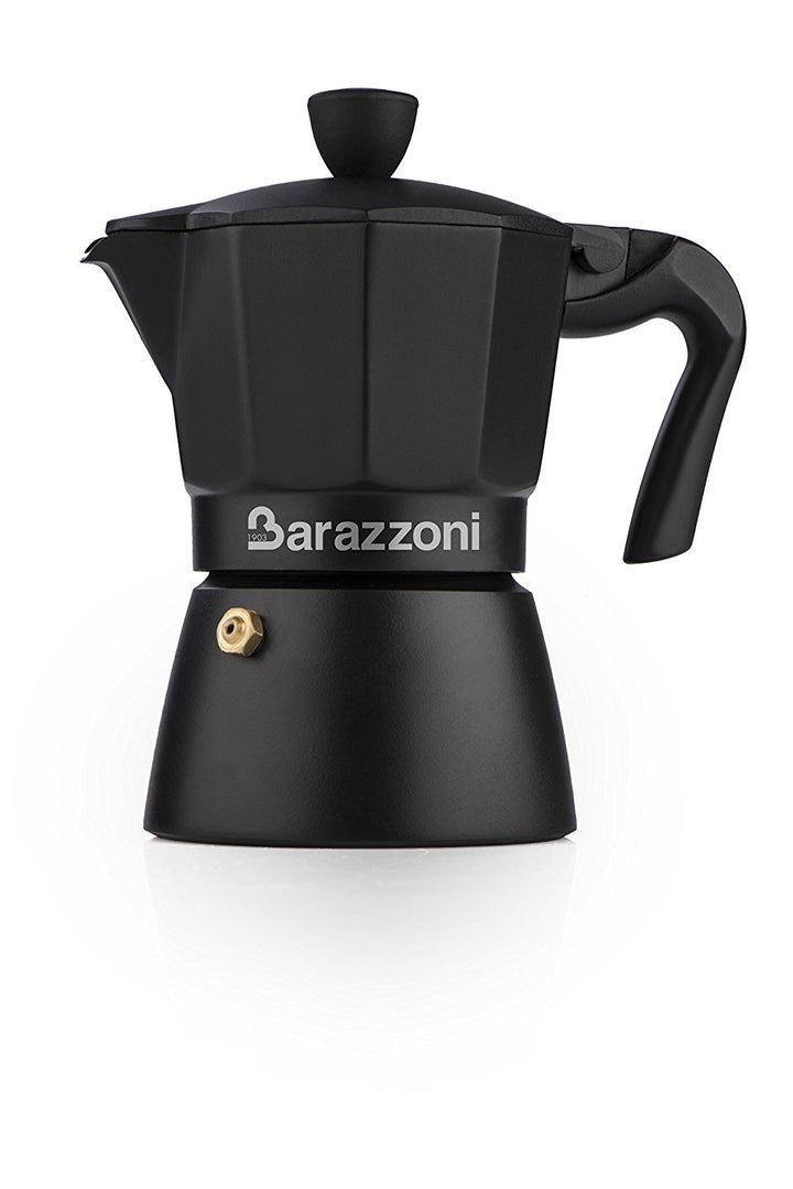 Barazzoni La Caffettiera Deluxe Schwarz für 6 Tassen. Zertifiziertes Produkt von der italienischen A