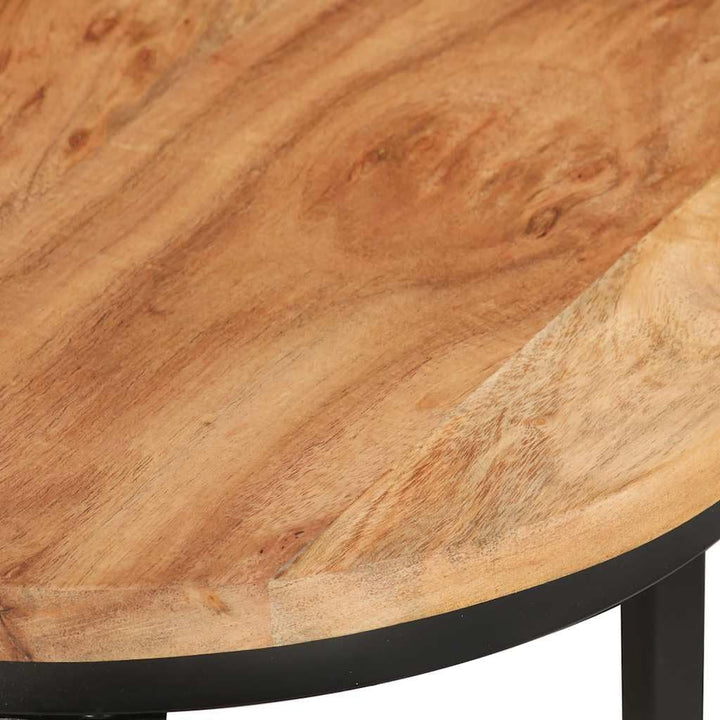 vidaXL Satztisch 3-TLG., Couchtisch Holz-Tischplatte Eisenbein, Beistelltisch für Wohnzimmer, Wohnzi