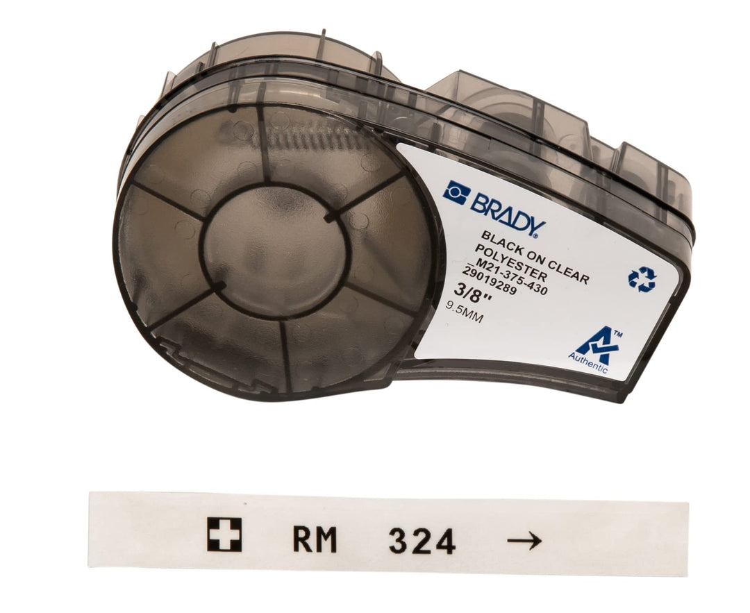 Brady (M21-375-430) Polyesterband für BMP21-PLUS; BMP21-LAB; BMP21 9.53 mm x 6.40 m Schwarz auf tran