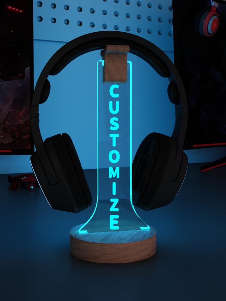 YuanDian personalisierte Licht bis Kopfhörer Stand für Schreibtisch, Gaming Headset Holzhalter RGB m