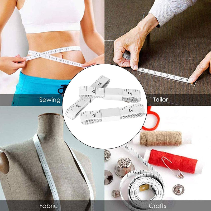 100Pcs Massband Massband Weichbandmass Nähen Schneider Tuch Lineal mit Doppelwaage für Körpergewebe