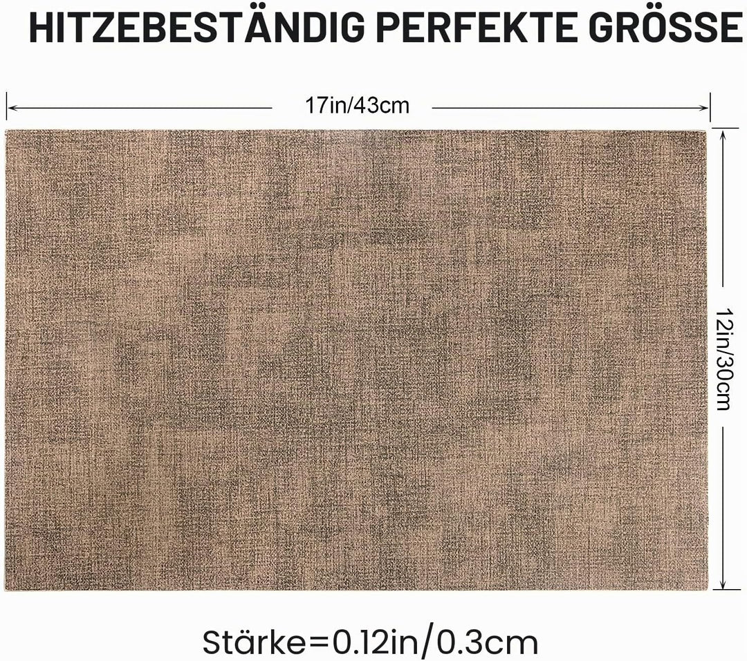 Leder Hitzebeständige Tischsets 6er Set Wasserdicht Abwischbar Waschbar PU Tischsets,Leicht zu Reini