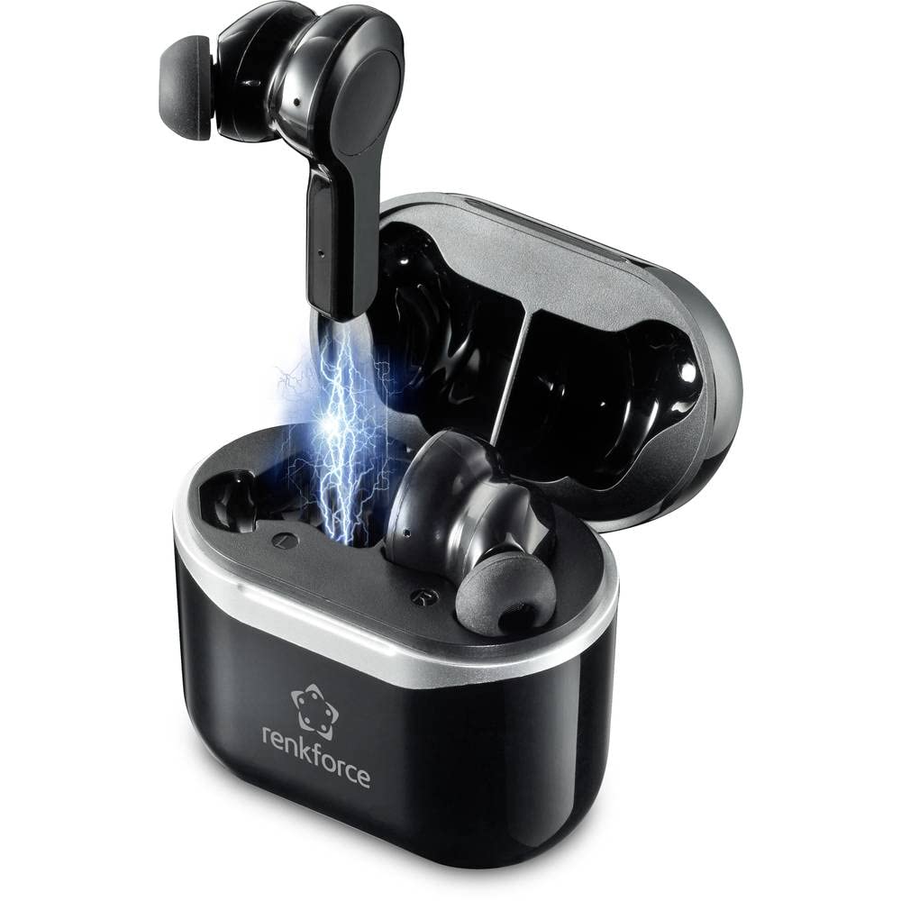 Renkforce RF-NCE-500 In Ear Kopfhörer Bluetooth® Schwarz Noise Cancelling Headset, Lautstärkeregelun