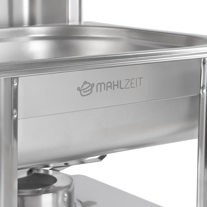 Mahlzeit Edelstahl Chafing Dish 4 Liter | Speisenwärmer mit Deckelhalter, Warmhaltebehälter Essen |