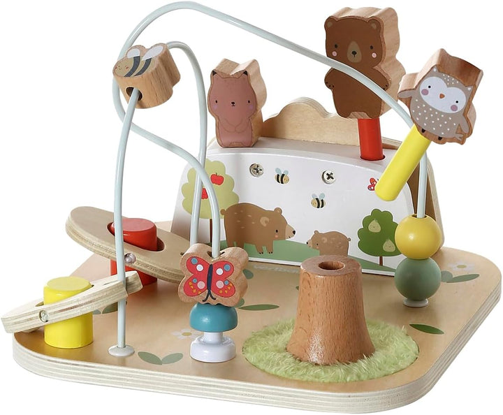 Vertbaudet Baby Motorikspiel mit Waldtieren Vier Jahreszeiten Holz FSC® Natur Beige, Beige