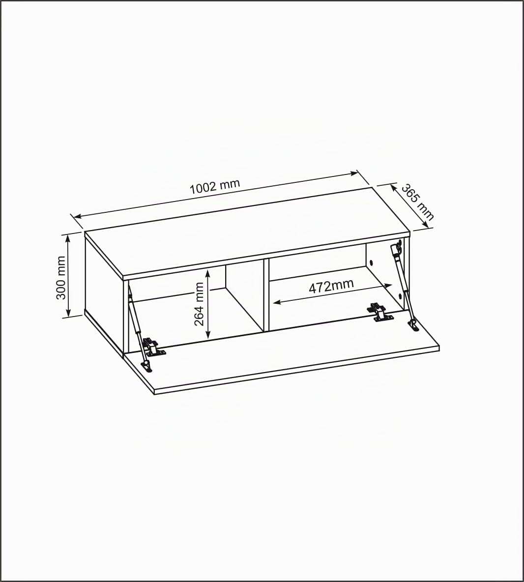 meble masztalerz TV Hängeschrank Weiss Hochglanz 100 cm, Lowboard, TV Schrank, Wohnzimmer Möbel Weis