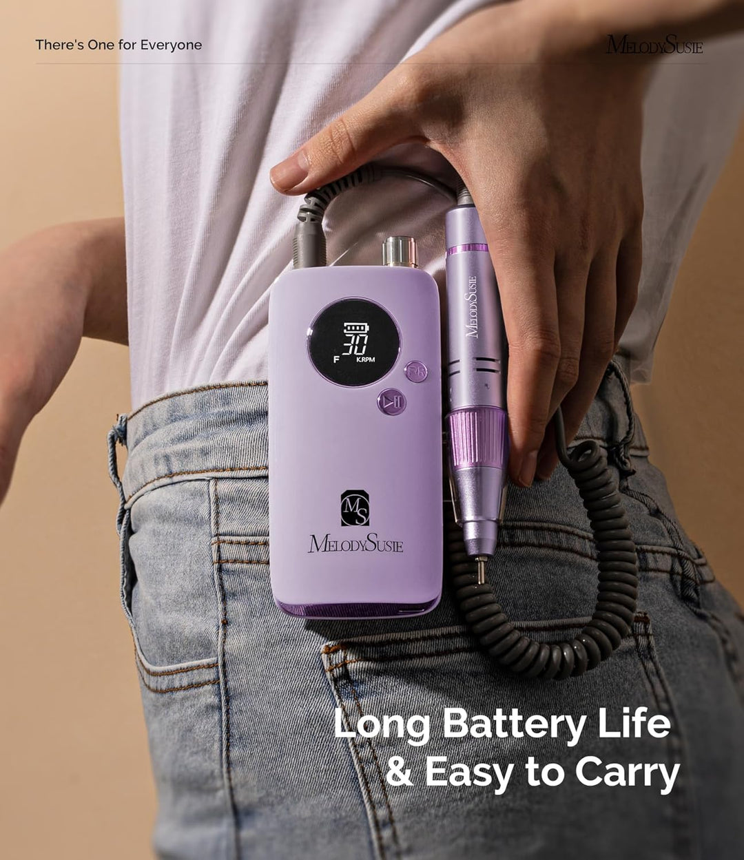 MelodySusie Tragbarer Nagelfräser 30000 RPM, SC320F Professionelle Kabellose Elektrische Nagelfeile