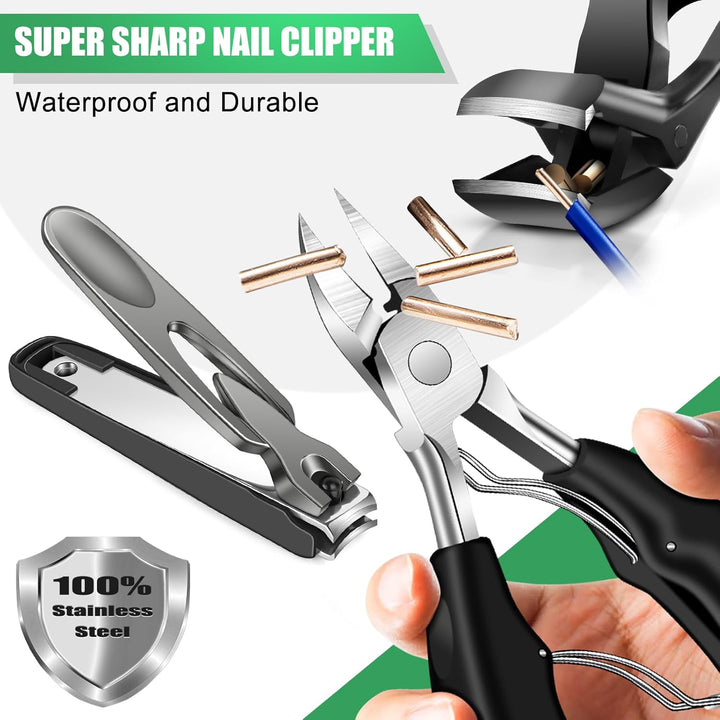 Nagelknipser für Senioren Dicke Nägel, Winkelkopf Grosse Zehennagelclipper mit Fanger, Breite Kiefer