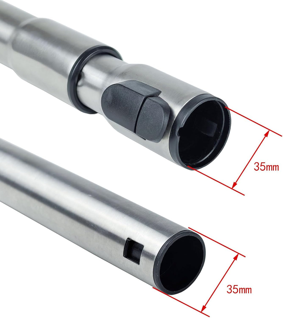 Teleskoprohr kompatibel mit Miele S8340 Ecoline S8360 Powerline S8730 Staubsauger Rohr Anschluss Ø 3