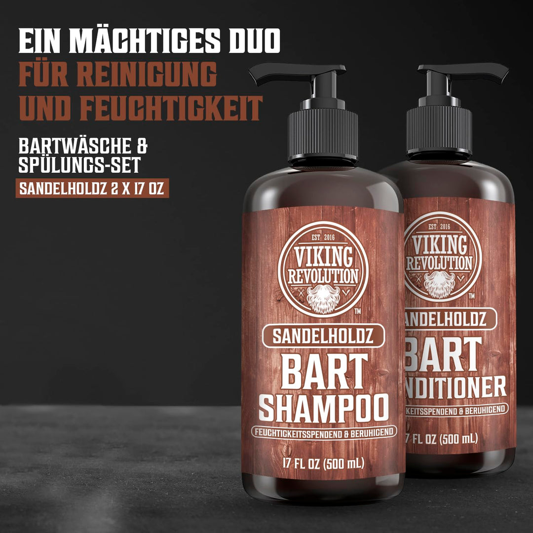 Viking Revolution Bart Shampoo & Conditioner Set - Erweicht, Glättet & Stärkt den Bartwuchs - Natürl
