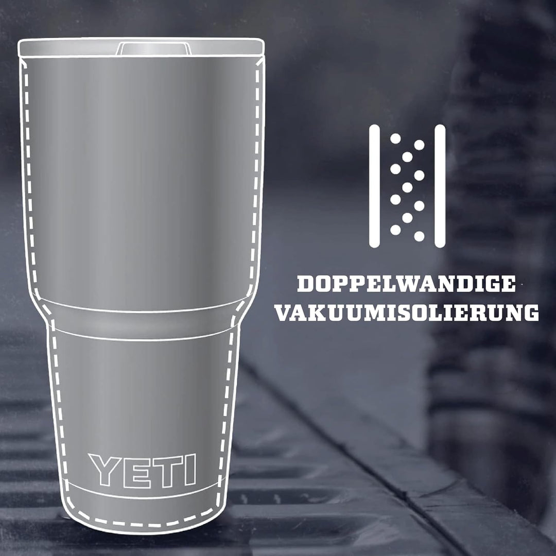 YETI Rambler, Edelstahl, Becher, Black, 30oz (887ml), Black