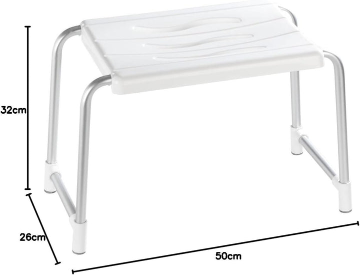 WENKO Duschhocker Secura Weiss, Wannenhocker, 120 kg Tragkraft