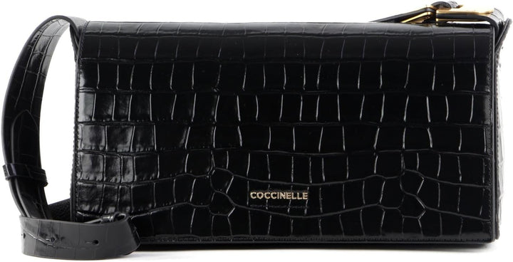 Coccinelle Josephine Croco Shoulder Bag Noir