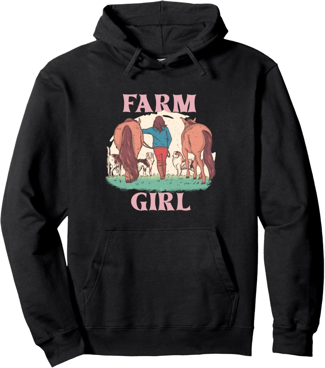 Farm Girl Bauernhof Mädchen Bäuerin Pferde Hunde Hund Pferd Pullover Hoodie