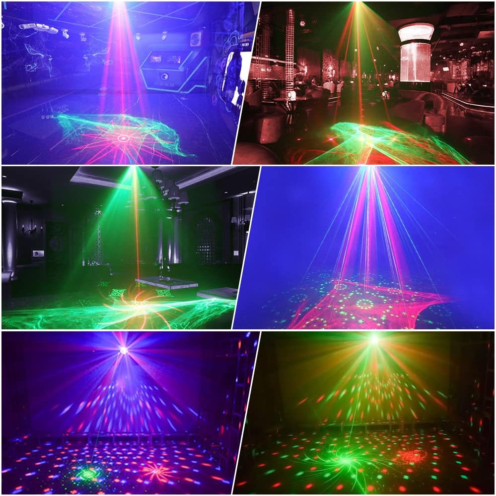 URAQT Discolicht,60 Modi Partylicht Discolicht mit 2M USB Kabel und Drahtlose Fernbedienung 360°Dreh
