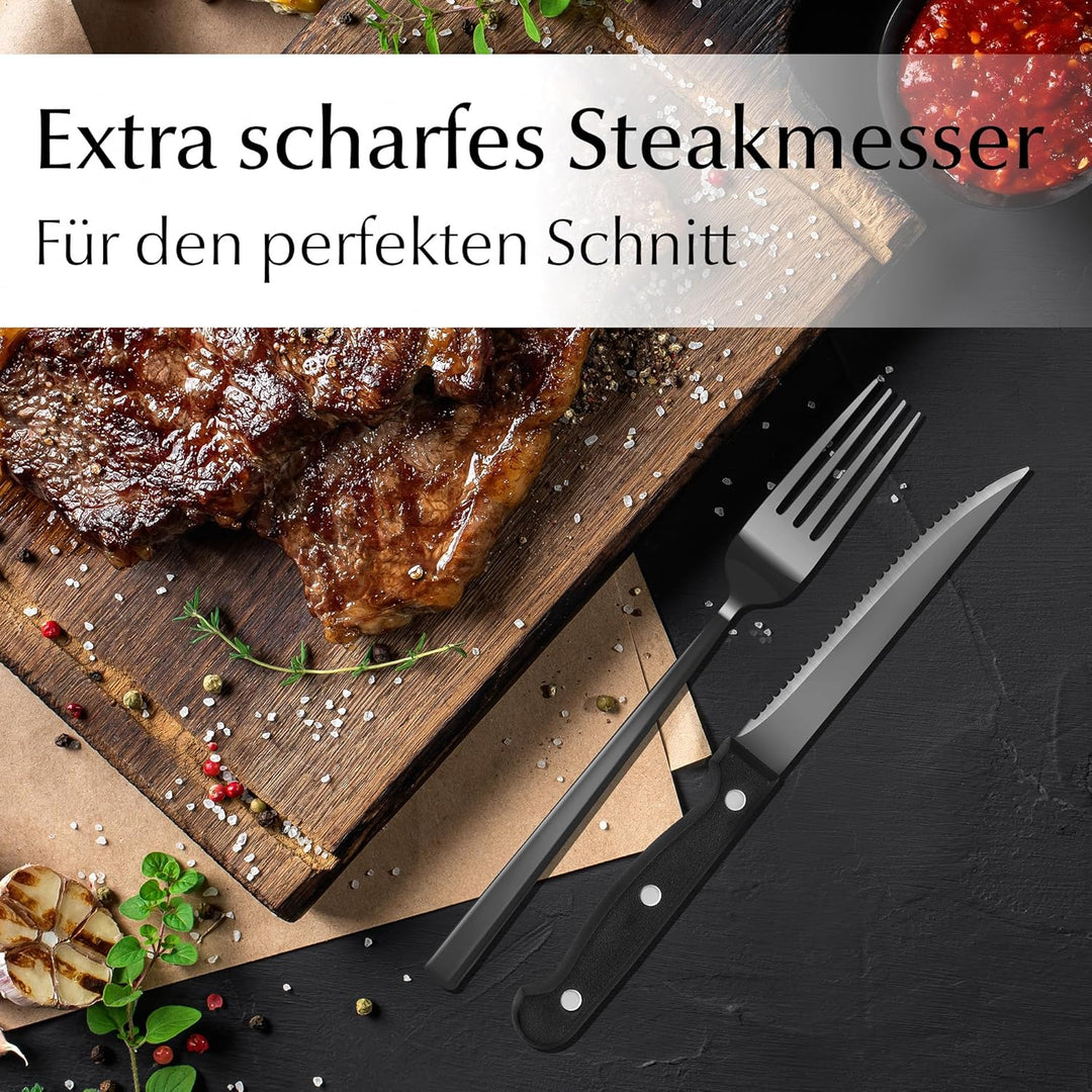 MIAMIO – Besteck Set für 6 Personen / 36-teilig Besteckset mit Messer, Gabel, Löffel, 18/10 Edelstah