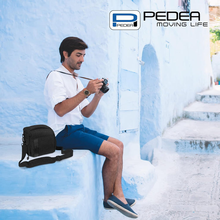PEDEA DSLR-Kameratasche Fashion Fototasche für Spiegelreflexkameras mit wasserdichtem Regenschutz Sc