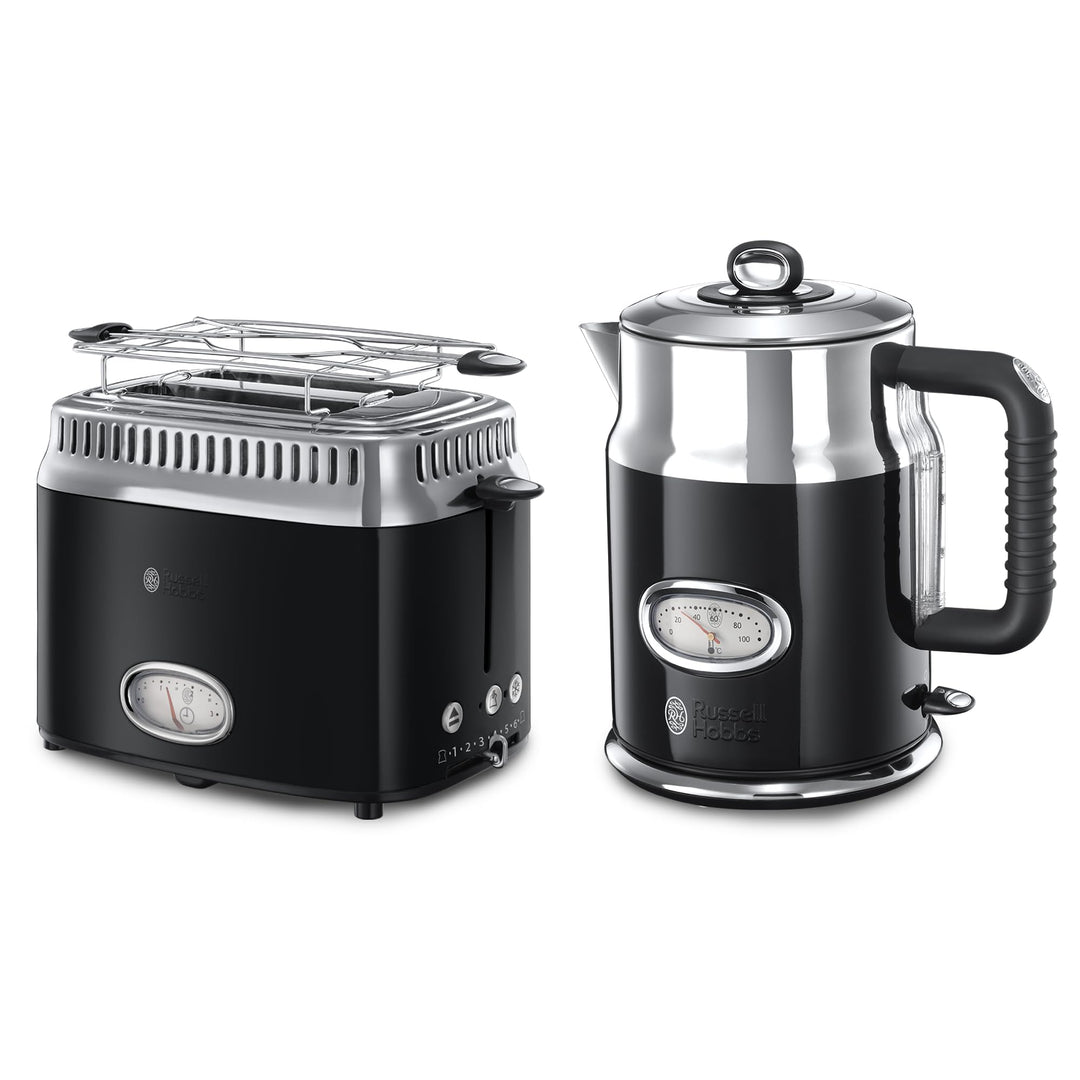 Russell Hobbs Wasserkocher + Toaster Retro schwarz