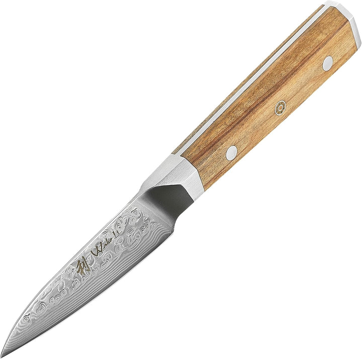 Wakoli Oribu Damast Officemesser I 8,5 cm Klinge aus 67 Lagen japanischem Damaststahl, AUS-10 Kern,