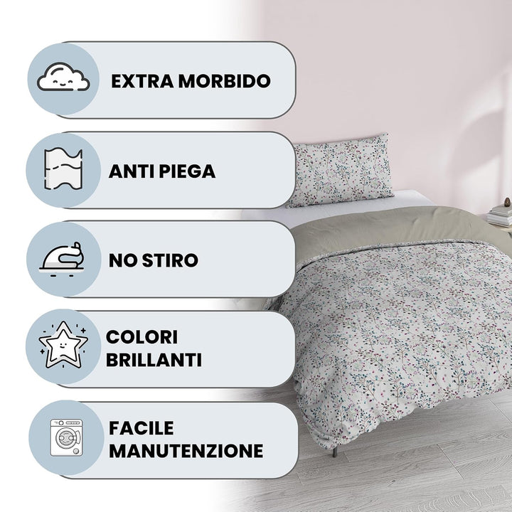 Italian Bed Linen Fantasy Bettbezug, Flor, Kleine doppelte