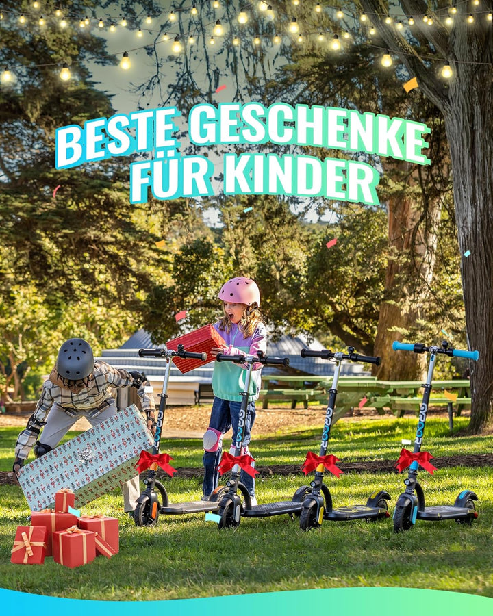 Gyroor E-Scooter Kinder (8-12-16 Jahre), Doppelbremse Elektroroller für Kinder 16Km/h, LED-Anzeige,1