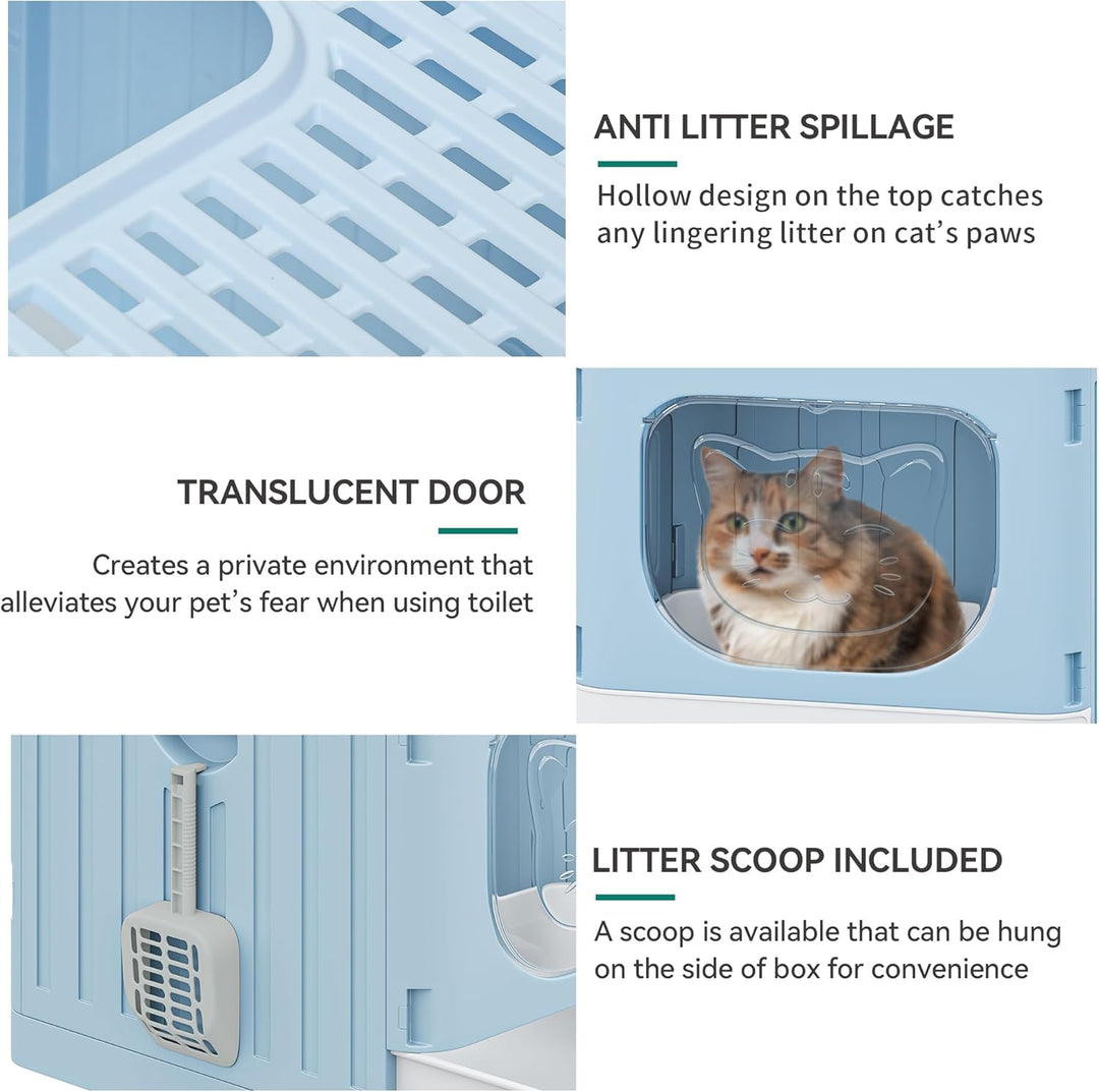 YITAHOME Katzenklo mit Deckel, grosse geschlossene Katzentoilette, haubenartiges geruchloses Anti-Sp