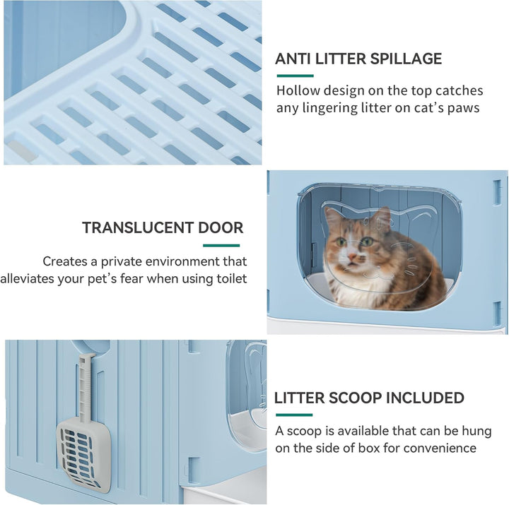 YITAHOME Katzenklo mit Deckel, grosse geschlossene Katzentoilette, haubenartiges geruchloses Anti-Sp