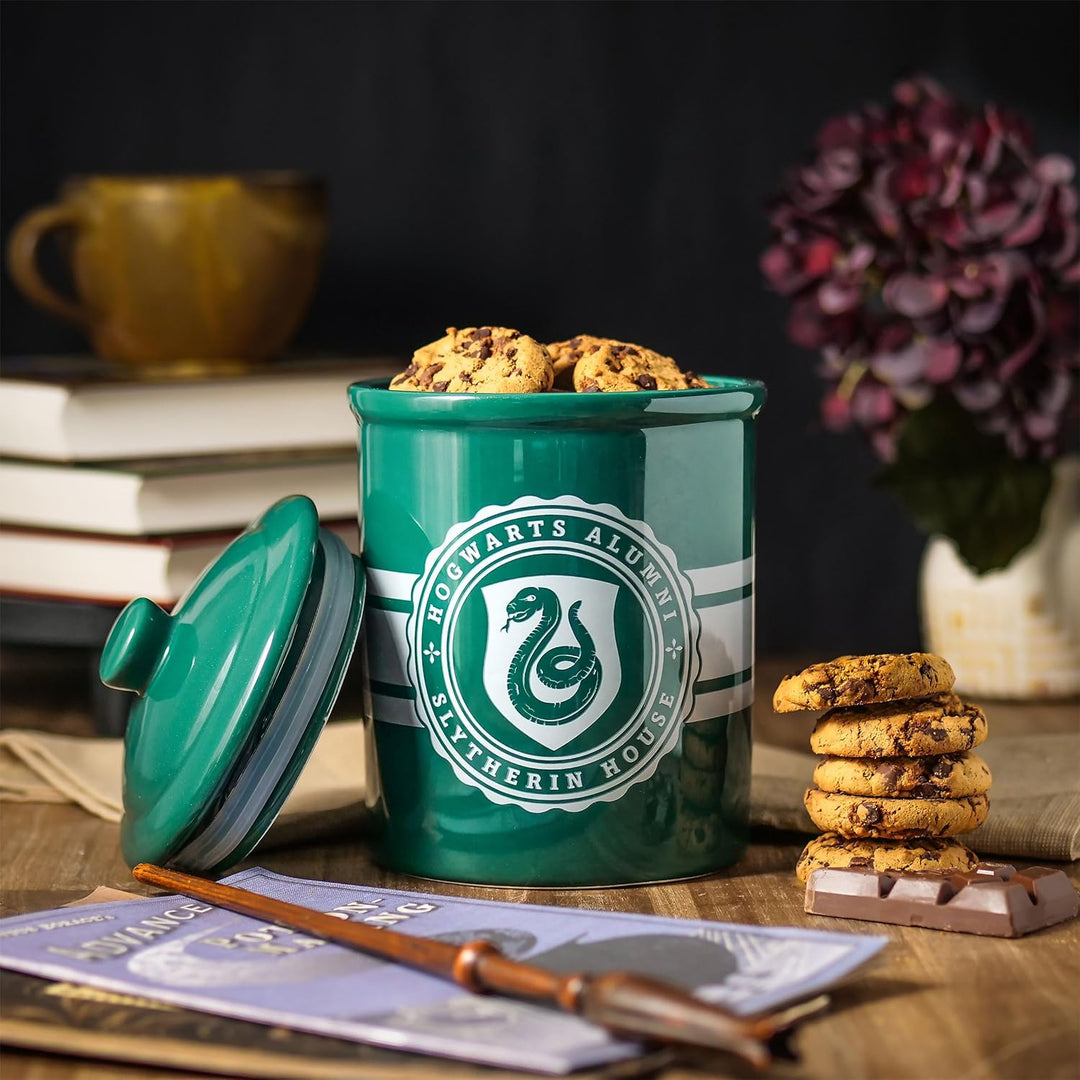 Elbenwald Harry Potter Hogwarts Alumni Keksdose Slytherin - 2,5 x 21,5 x 12,5 cm - mit Schlangen Wap