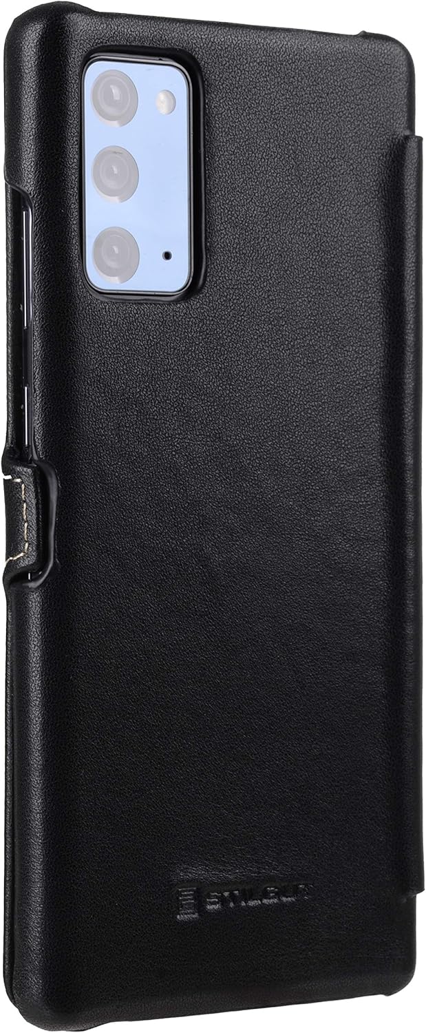 STILGUT Book Case kompatibel mit Samsung Galaxy Note 20 Hülle aus Leder mit Clip-Verschluss, Lederhü