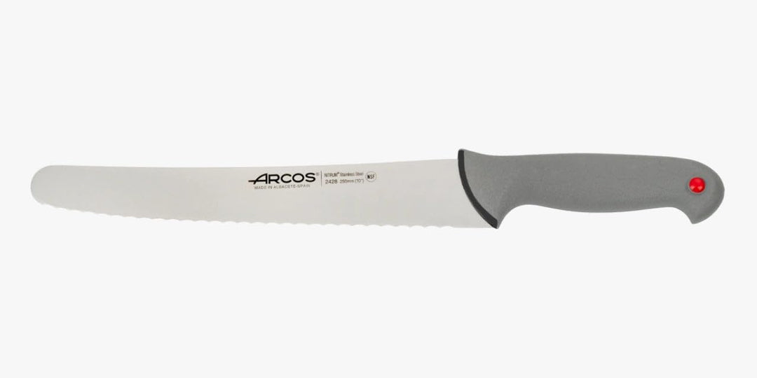Arcos Kuchenmesser Serrierte Klinge Edelstahl Nitrum 250 mm - Ergonomischer Rutschfester Griff - Hit