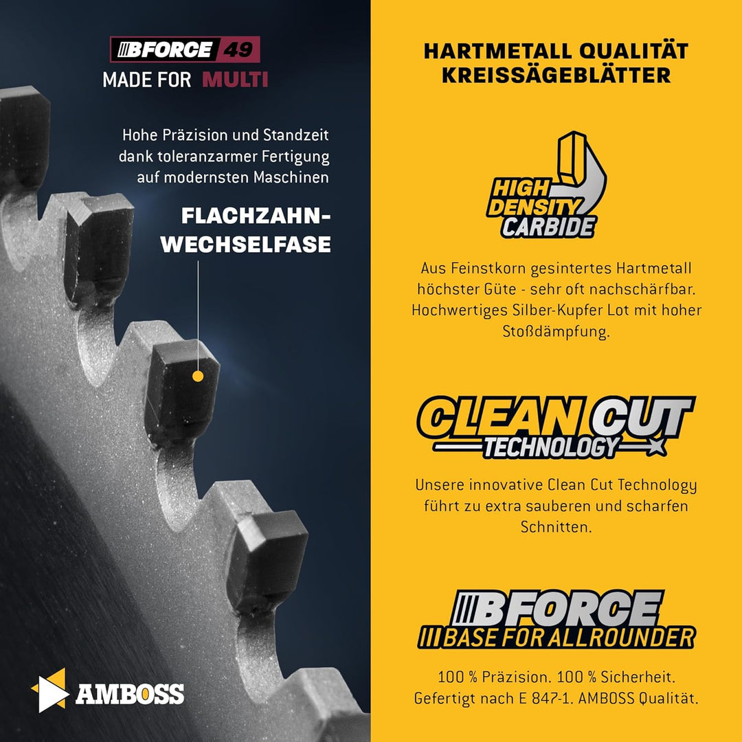 Kreissägeblatt 305x30 Z100 FWF | Amboss Werkzeuge | ideal für Multi - Feinschnitt | Kompatibel mit/E