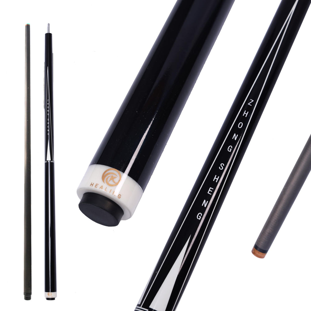 OKHEALING Professional T700 Carbon Fibre Billardqueue, Länge 147 cm, Kopfdurchmesser 12,4 mm, 8 Edel