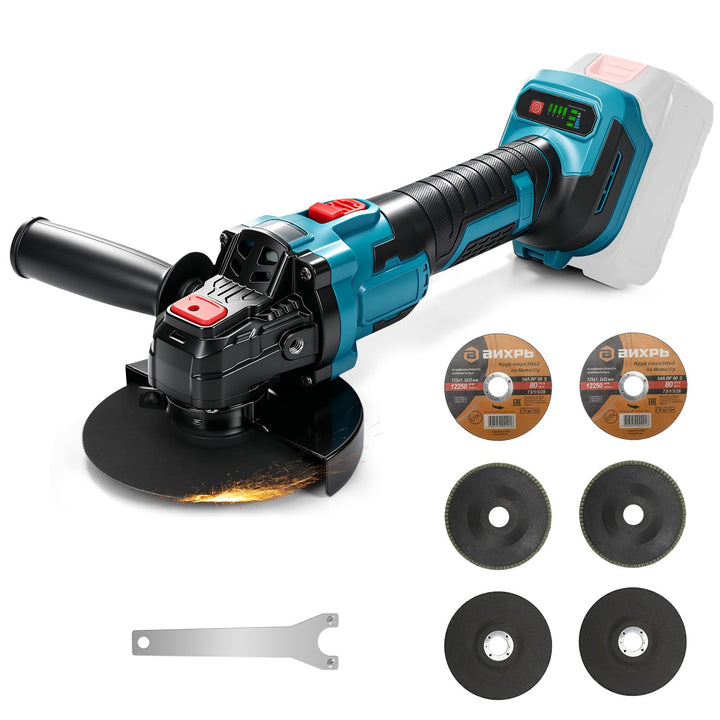Akku Winkelschleifer für Makita 18V Akku (Ohne Akku), 600W Bürstenloser Profi-Schleifer, 125mm Schei