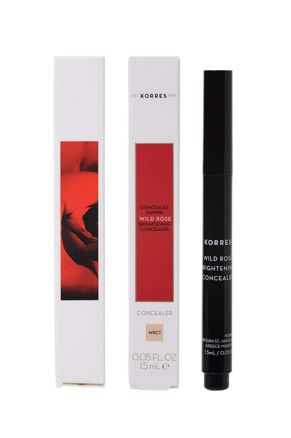KORRES WILD ROSE Concealer - WRC1 - hell, mit Wildrosenöl, gegen Augenringe, für eine glatte & helle