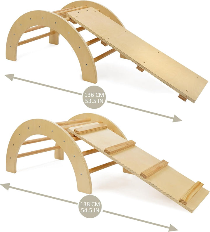 509 Crew Zoo 2in1 Kletterbogen mit Rutsche/Kletterbrett-Set, Indoor- und Outdoor-Spielhalle, Montess