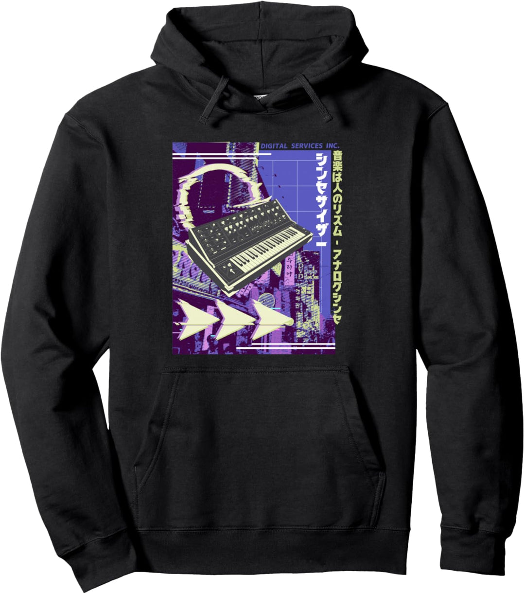 Vintage Synthesizer Streetwear Analog Japanese Synth Pullover Hoodie