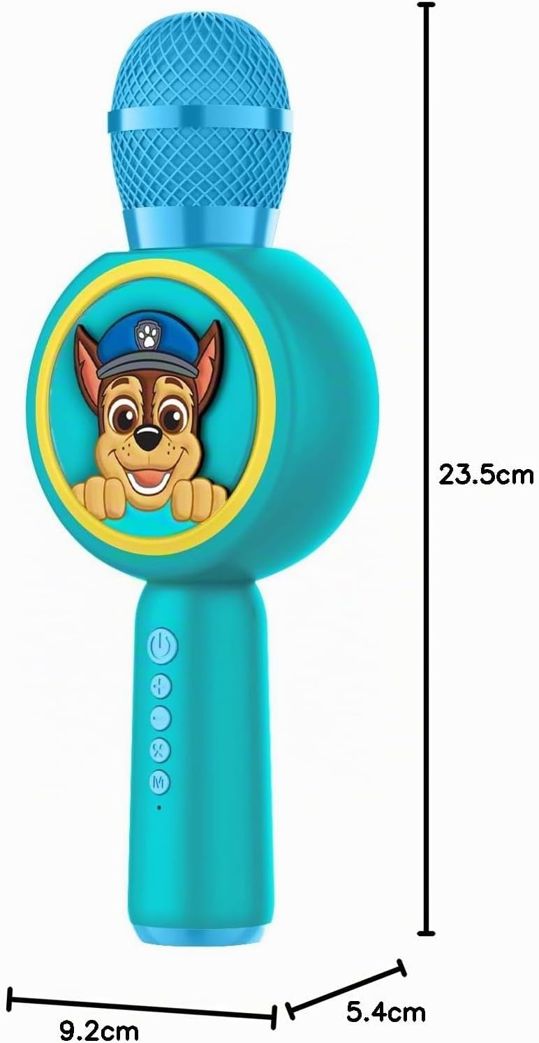 Paw Patrol Karaoke-Mikrofon mit kabellosem Lautsprecher und LED-Leuchten