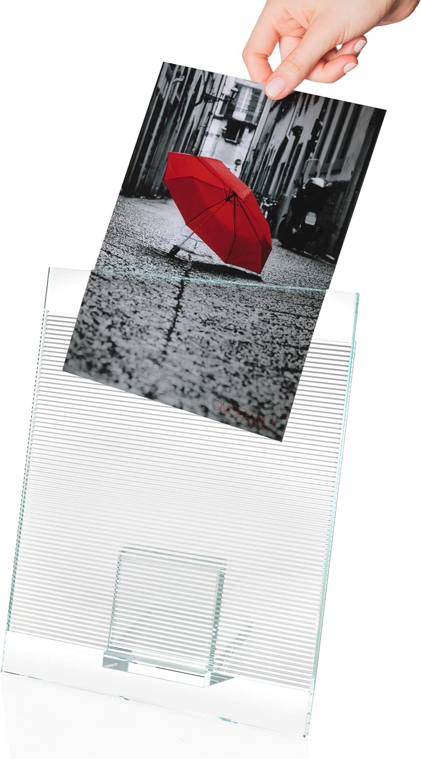 OMODOMO - Kristall Bilderrahmen 18x24 cm Handgefertigt in Italien. Fotorahmen Ornament, Geschenke fü