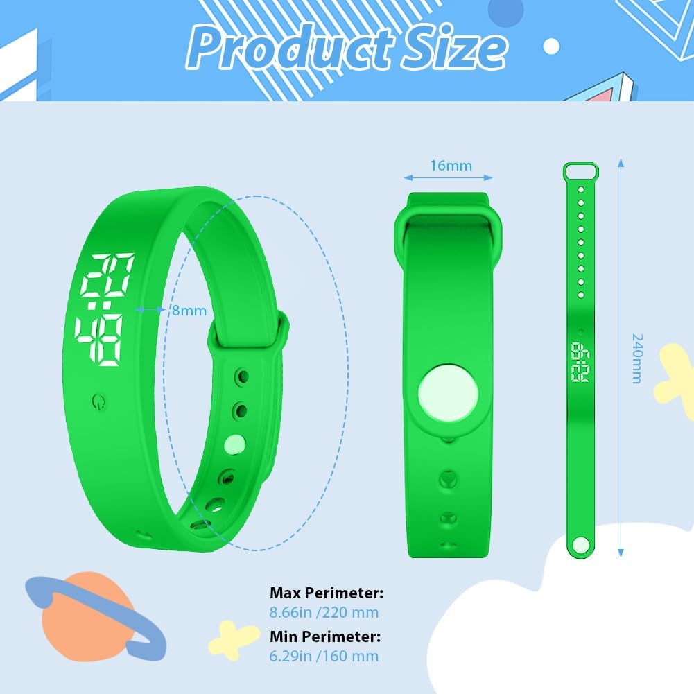 DASIAUTOEM Vibrationswecker Armband für Kinder &amp; Erwachsene, Vibrationsalarm Erinnerung Uhr mit Time