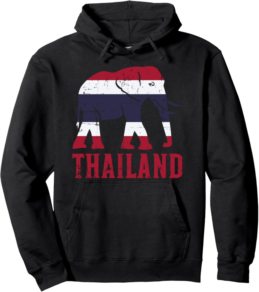Elefant Thailand Flagge Pullover Hoodie