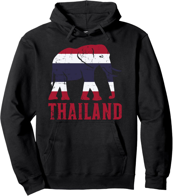 Elefant Thailand Flagge Pullover Hoodie